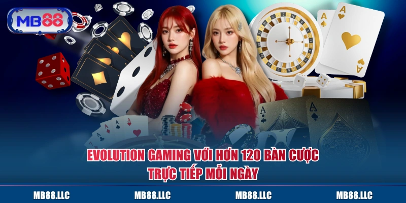 Evolution Gaming với hơn 120 bàn cược trực tiếp mỗi ngày